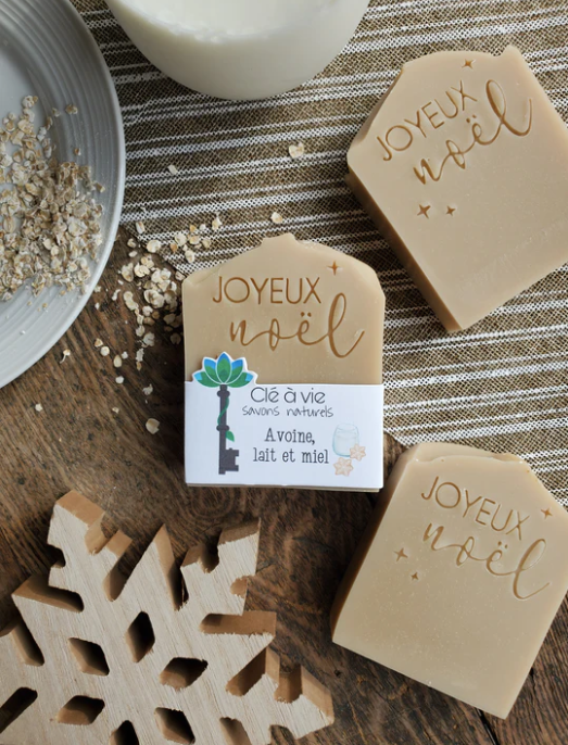 Savon Joyeux Noël avoine, lait et miel - Clé à vie